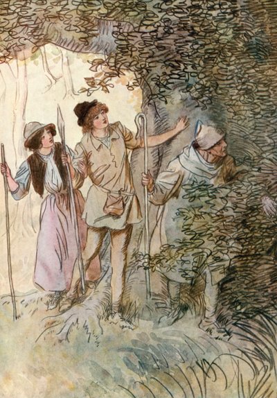 Illustration pour Comme il vous plaira de Shakespeare (lithographie en couleur) - Hugh Thomson