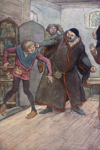 Illustration pour Les Joyeuses Commères de Windsor (lithographie en couleur) - Hugh Thomson