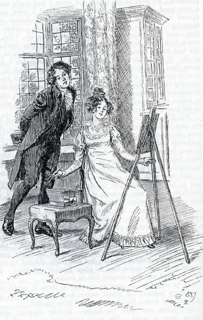 M. Elton admirant le portrait de Hariett peint par Emma - Hugh Thomson