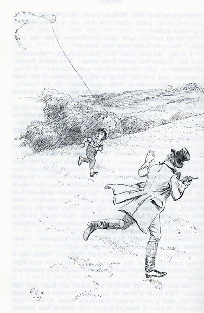 M. Knightley faisant voler un cerf-volant - Hugh Thomson