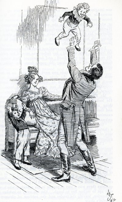 M. Knightley jouant avec ses enfants - Hugh Thomson