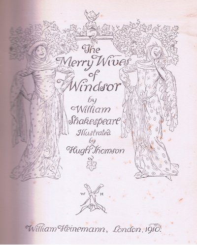 Conception de la page de titre (illustration de Les Joyeuses Commères de Windsor) - Hugh Thomson