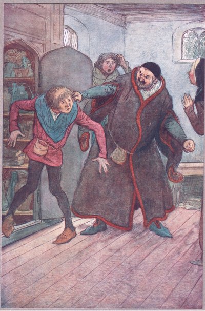 Vilain ! Larron ! (tirant Simple dehors) (illustration de Les Joyeuses Commères de Windsor) - Hugh Thomson