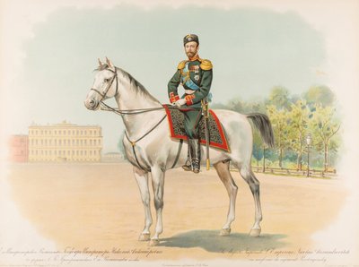 Portrait équestre de Nicolas II de Russie - Hugo Karlovich Bakmanson