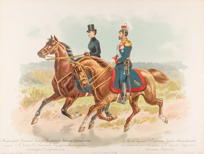 Portrait équestre de Nicolas II de Russie - Hugo Karlovich Bakmanson