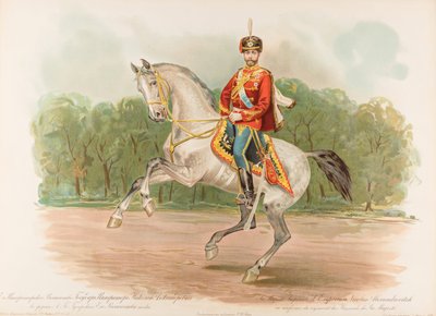 Portrait équestre de Nicolas II de Russie - Hugo Karlovich Bakmanson