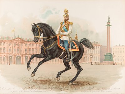Portrait équestre de Nicolas II de Russie - Hugo Karlovich Bakmanson