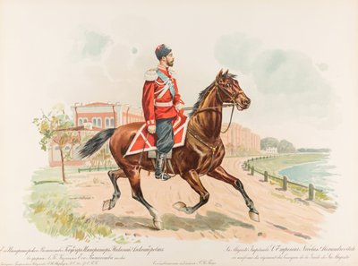 Portrait équestre de Nicolas II de Russie - Hugo Karlovich Bakmanson