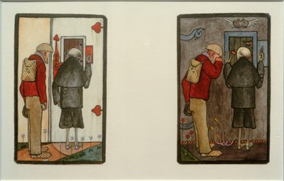 Paysans et la mort devant les portes du paradis et de l