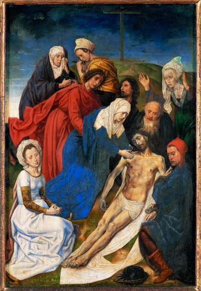 Lamentation. Diptyque de la chute et de la rédemption, aile droite : déploration ... (huile sur bois de chêne) - Hugo van der Goes