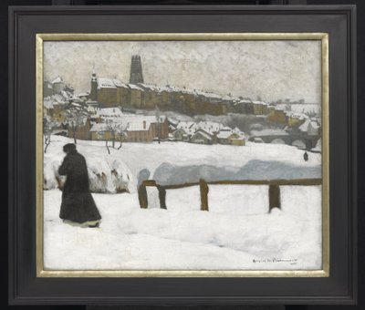 Fribourg sous la neige, vers 1920 - Hugues de Beaumont