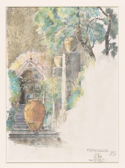 Escalier dans le jardin de Taormina - Huib Luns (signed by artist)