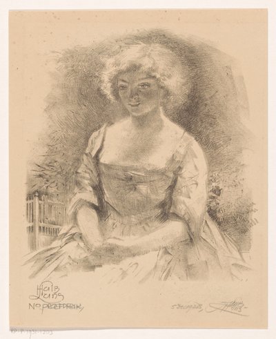 Fille assise - Huib Luns (signed by artist)