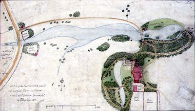 Plan de jardin pour Gosfield Place, Essex - Humphry Repton