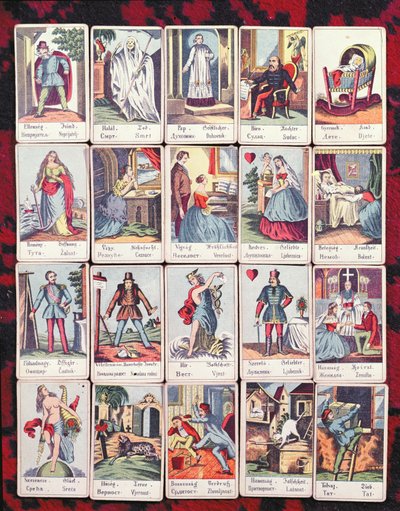 Cartes LeNormand en quatre langues (hongrois, allemand, serbe et croate), fin du XIXe siècle - Hungarian School