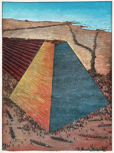 Pyramide de Khéops, 1927 (gravure) - Hungarian School