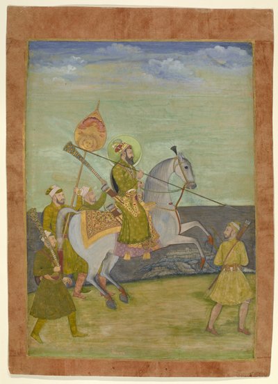 Portrait équestre de Bahadur Shah jeune, Moghol, c.1690 - Hunhar I (attr. to)