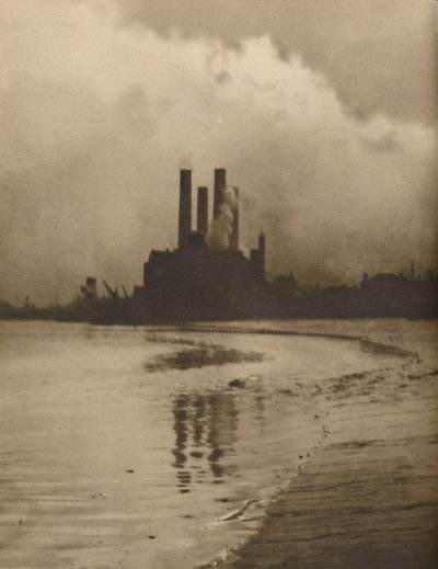 Cheminées de Chelsea : centrale électrique sur le site des anciens jardins de Cremorne, vers 1935 - Huson