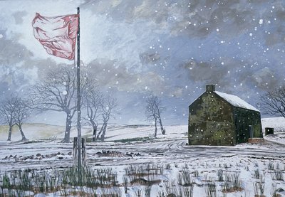 Drovers Arms et le drapeau rouge, près de Garth, 1992 - Huw S. Parsons