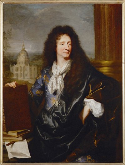 Jules Hardouin-Mansart, premier architecte et surveillant des bâtiments royaux, peint en 1685 ... - Hyacinthe Francois Rigaud