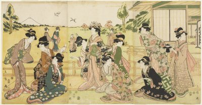 Partie de fauconnerie, 1807 - Hyakusai Hisanobu Hyakusai Hisanobu