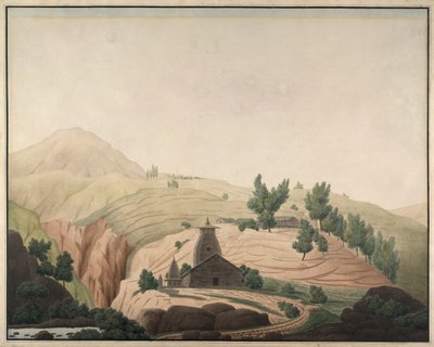 Le village de Barhaiti avec un temple au premier plan - Hyder Jung Hearsey