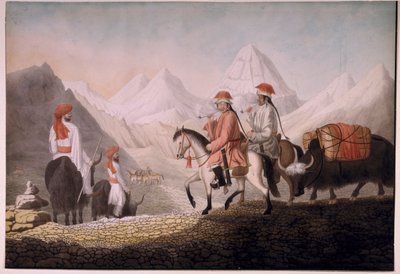 William Moorcroft et Hearsey sur la route du lac Mansarowar (Tibet) 1812 - Hyder Jung Hearsey
