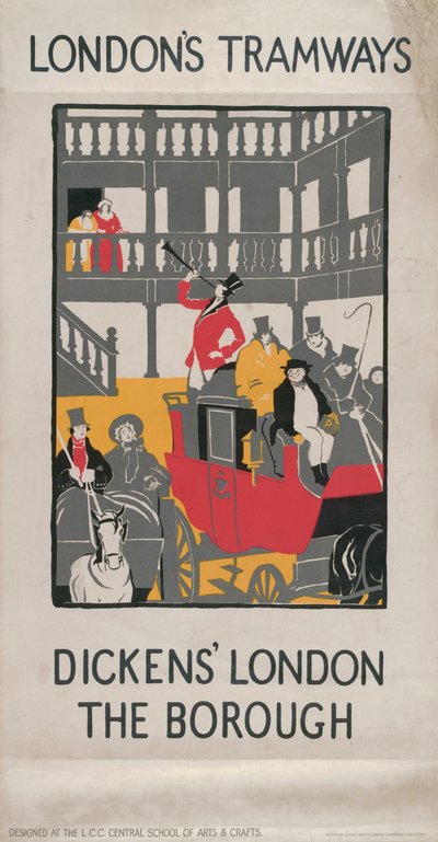 Londres de Dickens - Le Borough, affiche des tramways du London County Council - I Jephson