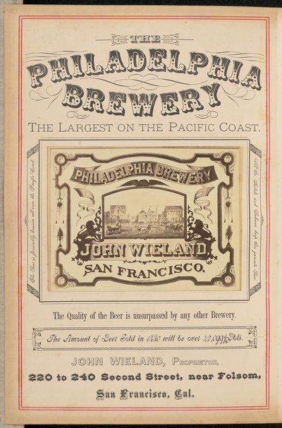 [Philadelphia Brewery, San Francisco] - I. W. Taber