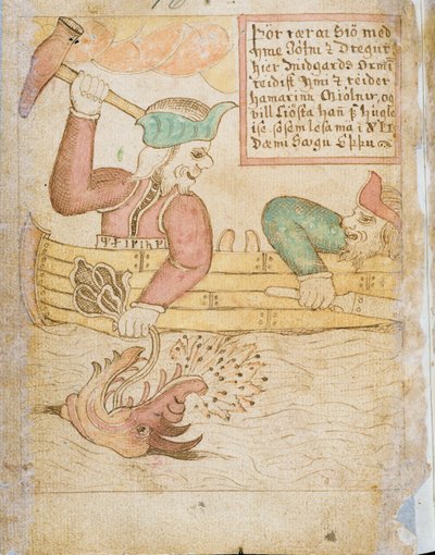 Thor attrapant le serpent de Midgard, de 