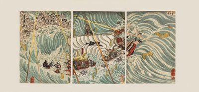 Les fantômes de Taira attaquent le navire de Yoshitsune - Ichiyusai Kuniyoshi