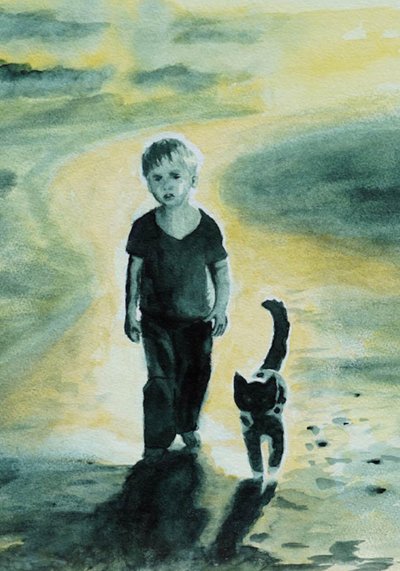 Un garçon et un chat se promènent - Ida Publishing