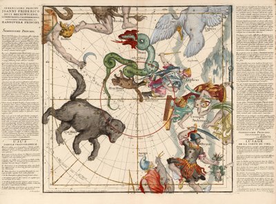 Pôle Nord, Planche 1 de Globi coelestis in tabulas planas redacti descriptio, pub. 1674 - Ignace Gaston Pardies