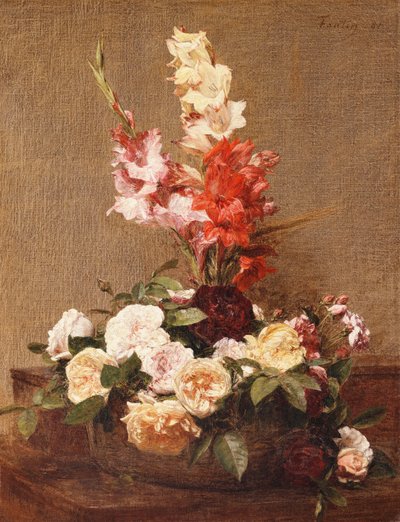 Glaïeuls et roses - Ignace Henri Jean Fantin Latour