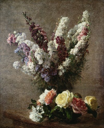 Roses et Delphiniums, 1885 - Ignace Henri Jean Fantin Latour