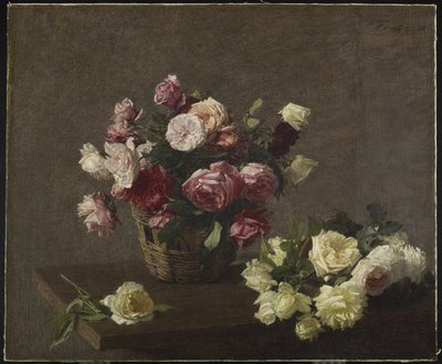 Roses dans un panier, 1888 - Ignace Henri Jean Fantin Latour