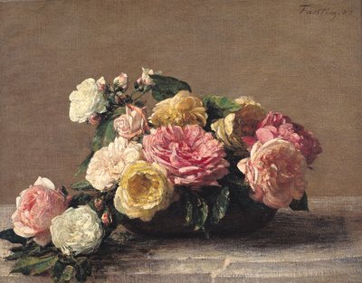 Roses dans un plat, 1882 - Ignace Henri Jean Fantin Latour