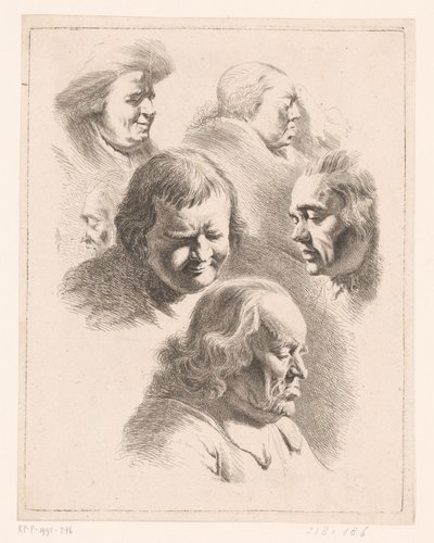 Composition avec six têtes d