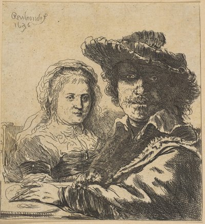 Rembrandt et sa femme copie - Ignace Joseph de Claussin