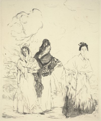 Las Manolas, vers 1899 (pointe sèche) - Ignacio Zuloaga y Zabaleta