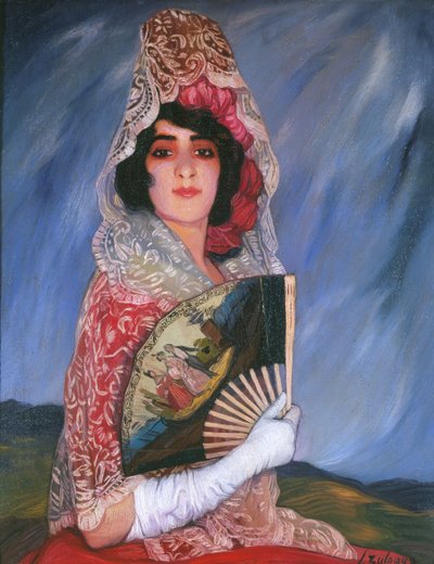 Ma cousine Cándica avec mantille, vers 1913 - Ignacio Zuloaga y Zabaleta