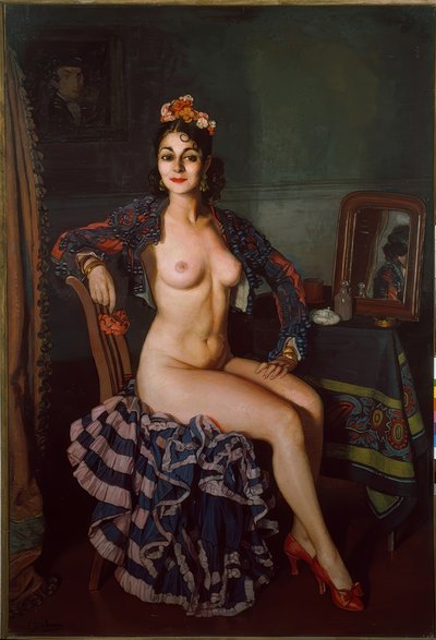 Portrait de La Oterito dans sa loge - Ignacio Zuloaga y Zabaleta