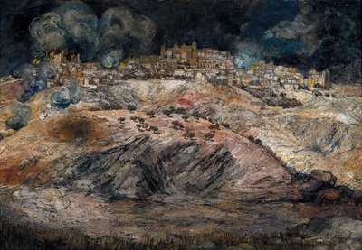 Guerre civile espagnole (1936-1939) : "Vue de Tolède en flammes" - Ignacio Zuloaga y Zabaleta