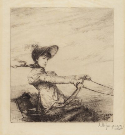 Sans titre (Femme conduisant une calèche) - Ignaz Marcel Gaugengigl