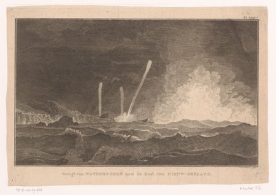 Vue des trombes marines sur la côte de la Nouvelle-Zélande - Ignaz Sebastian Klauber