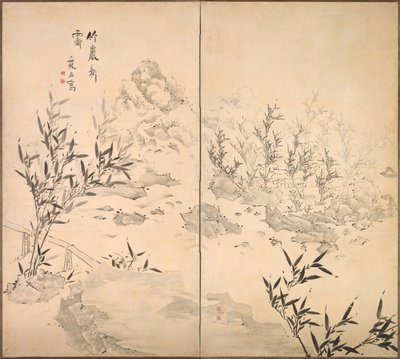 Bambou par beau temps après la pluie, milieu des années 1700 - Ike Taiga