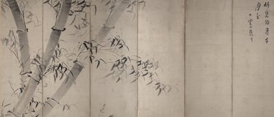 Bambou au clair de lune, écran pliant à six panneaux, vers 1758-60 - Ike no Taiga