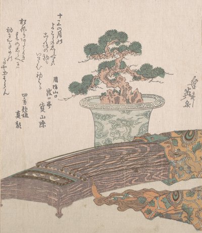 Pin en pot et koto japonais, 19ème siècle - Ikeda Eisen