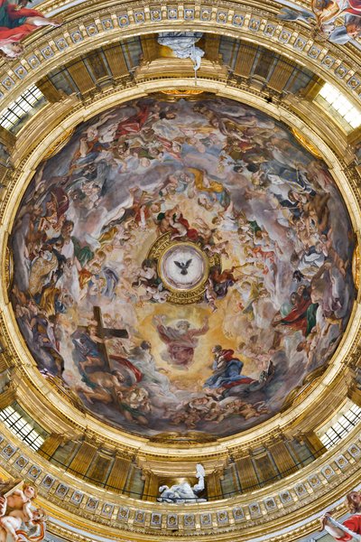 Paradis louant Jésus et les pendentifs avec Prophètes, Évangélistes et Docteurs de l