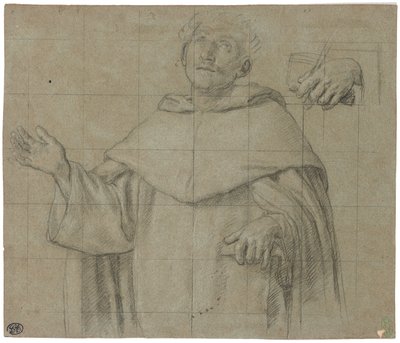 Un saint dominicain, peut-être Saint Pierre Martyr, mi-longueur, tenant un livre - Il Sassoferrato